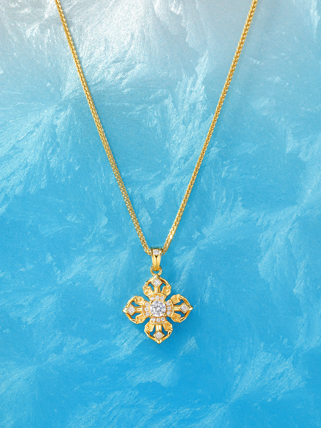 Chrome Hearts Gold Flower Pendant Necklace